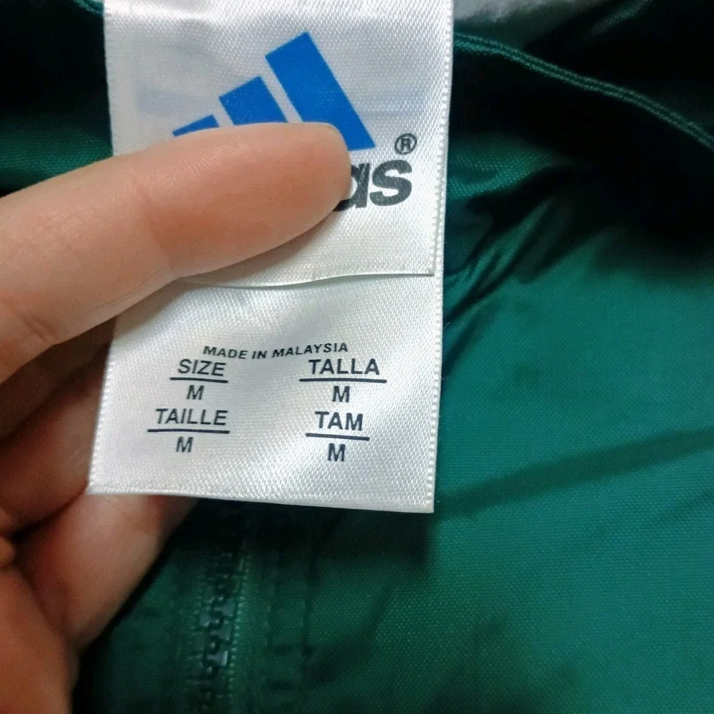 Vtg Y2k 1998 Green Kids Adidas Windbreaker Jacket 10/12 Medium Nwt